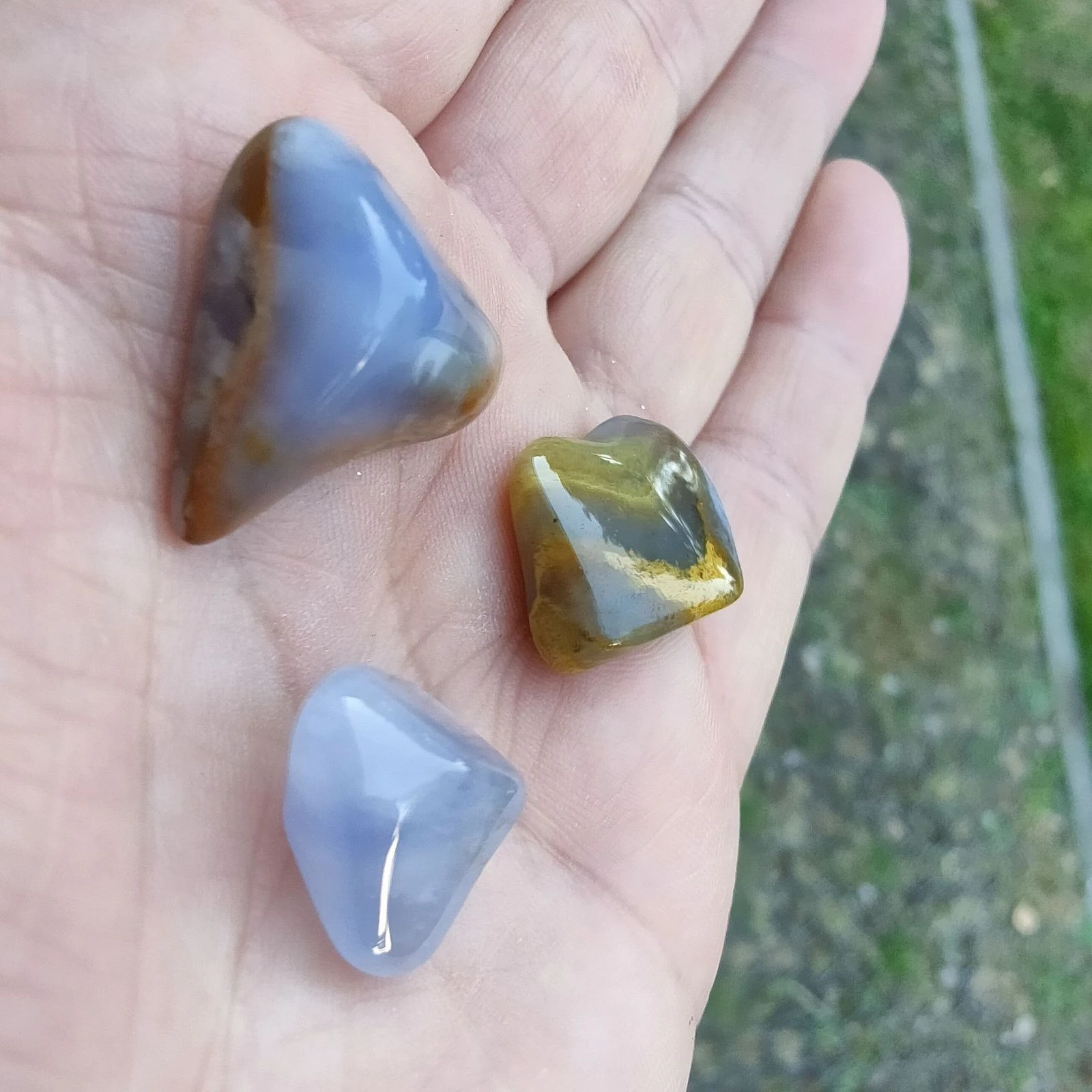 A set of 3 chalcedony on gangue – photo 3